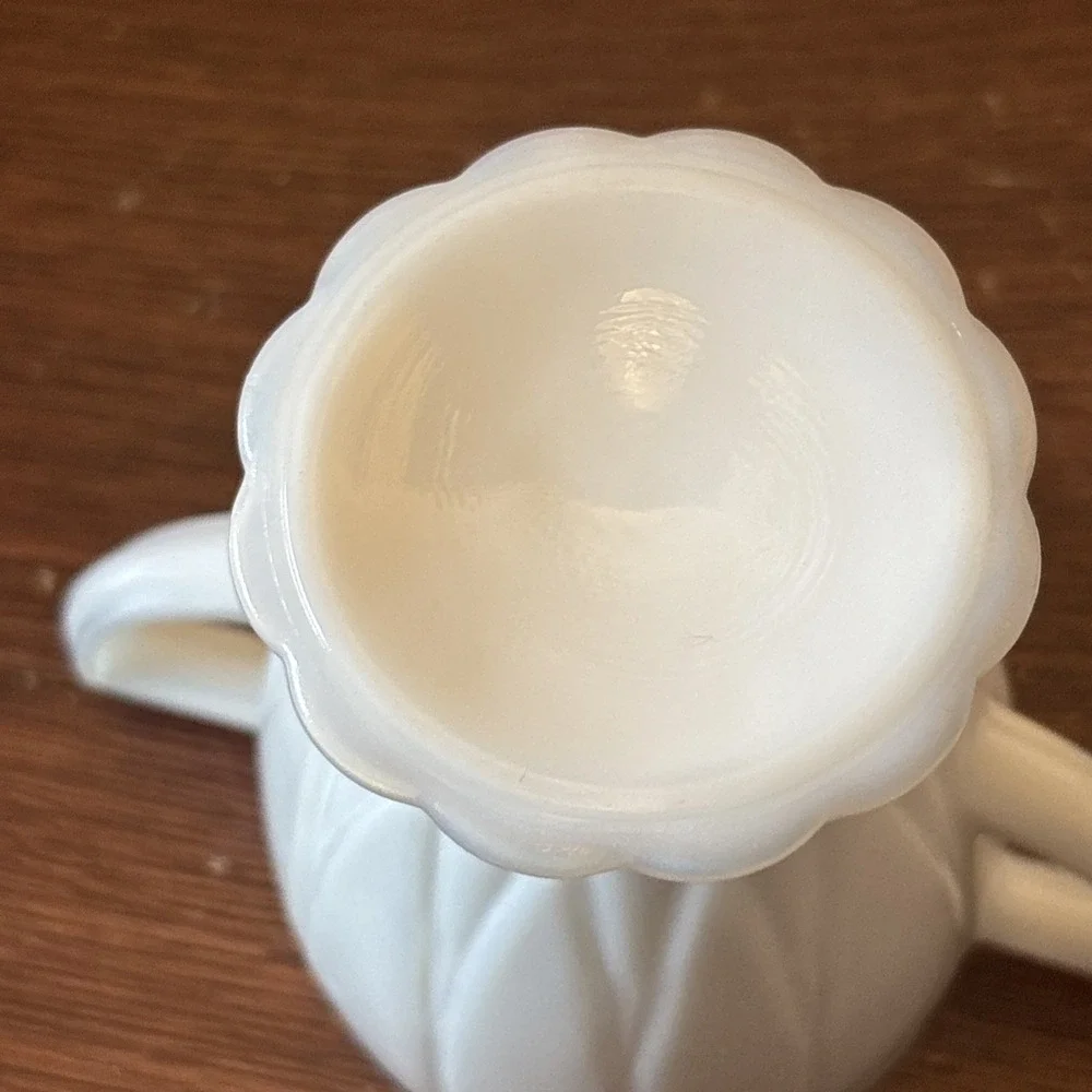 Vintage Sugar Bowl Hazel Atlas Platonite Glass White 1940s 1950s